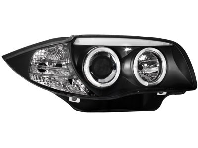Faros BMW 1 Serie E87 Angel Eyes negro