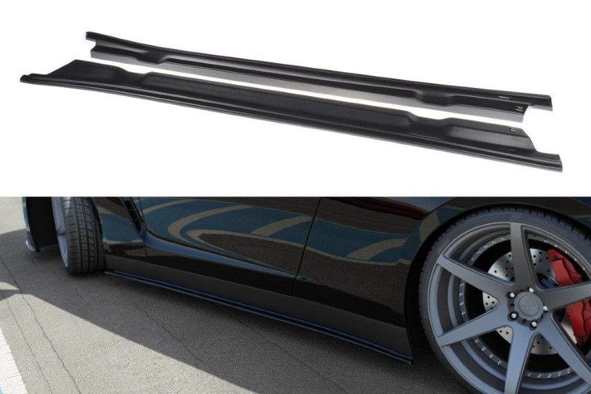 Zijskirts Nissan GT-R Maxton Design glans zwart