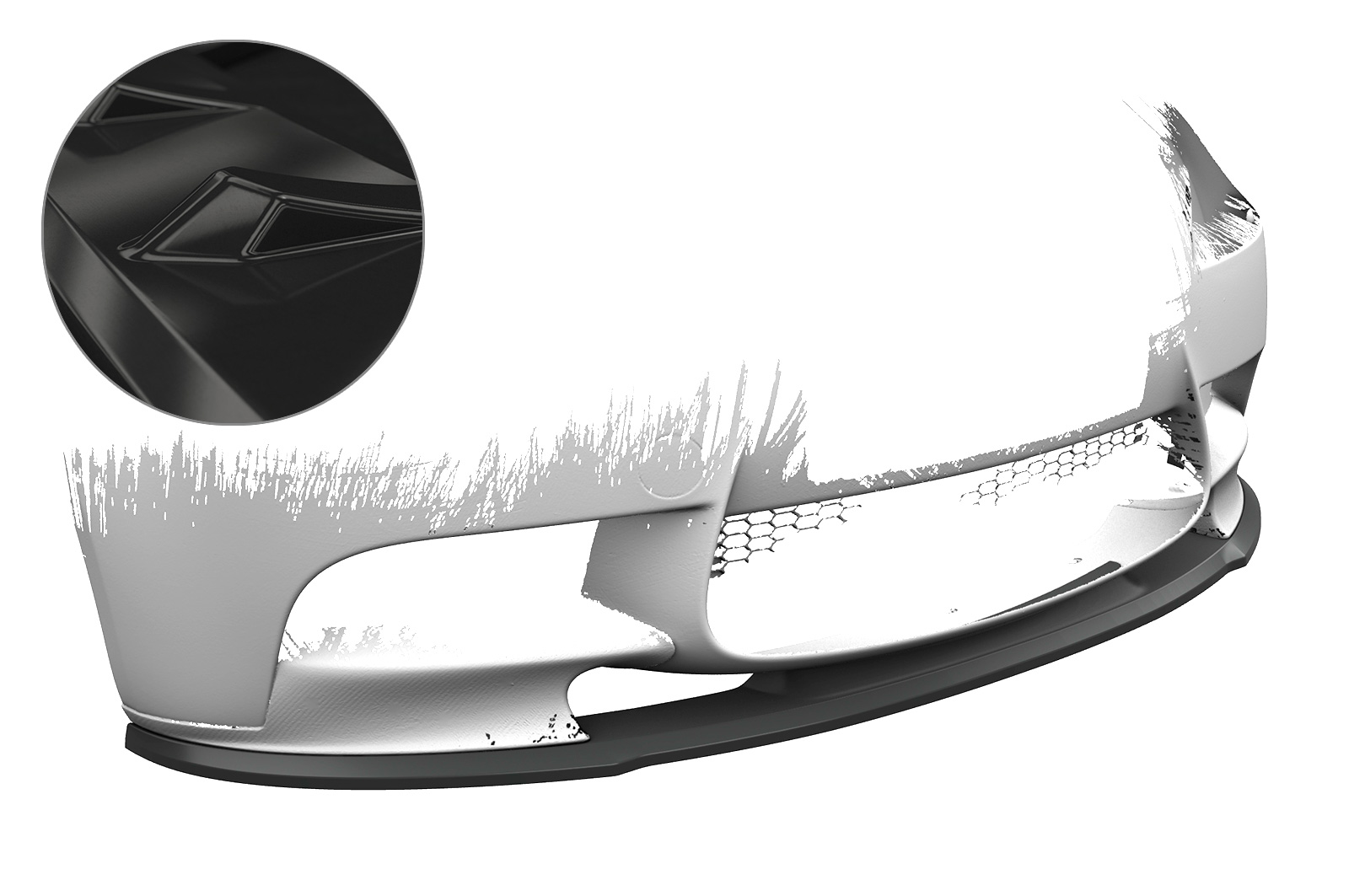Voorspoiler BMW M3 E90 CSR Glans Zwart