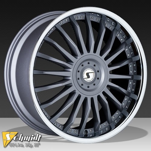 Schmidt CC Line ruedas (bordes pulidos) GunMetal 10x22