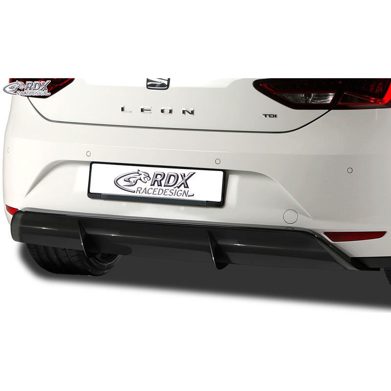 Achterskirt 'Diffusor'  Seat Leon 5F SC/5-deurs 2013-2017 excl. ST/FR/Cupra (ABS zwart glanzend)