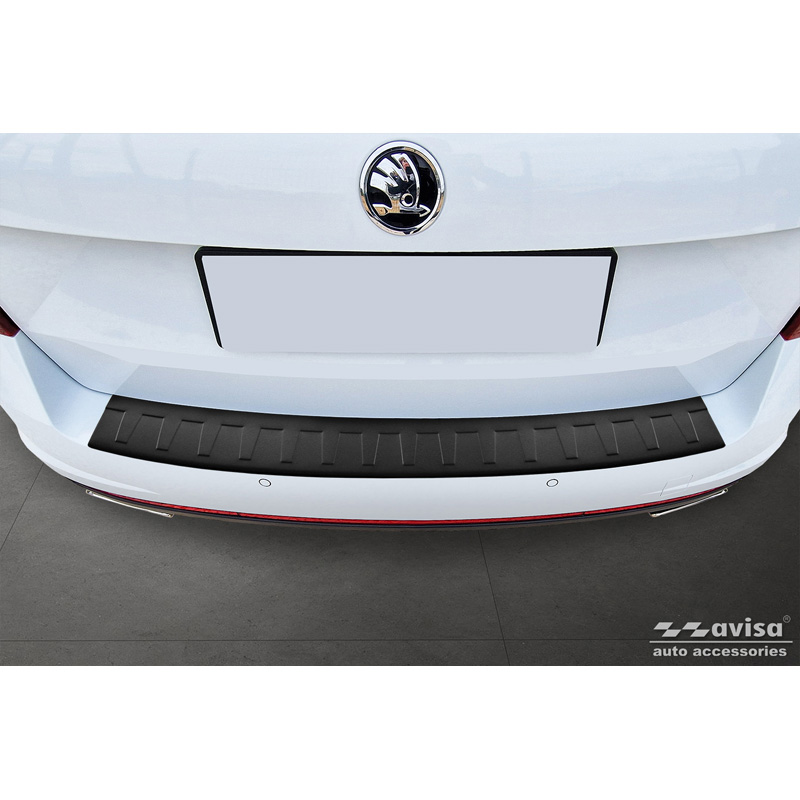 Matzwart RVS Achterbumperprotector  Skoda Octavia Combi RS (5E5) 2013-2017 & FL 2017-2020 'Ribs'