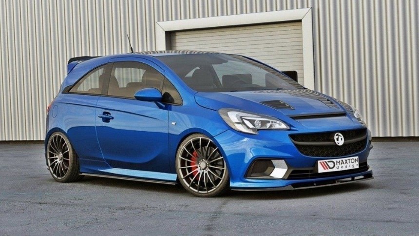 Voorspoiler Opel Corsa E OPC/VXR Maxton Design glans zwart V.2