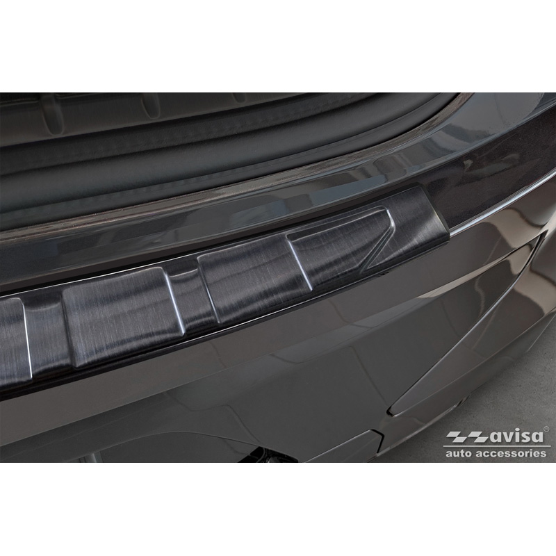 Zwart RVS Achterbumperprotector  BMW X4 G02/F98 M Competition Facelift 2021- 'Ribs'