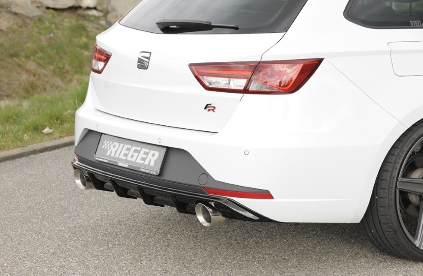 Diffuser Seat Leon F5 FR 5 dr. (ST) Rieger sportuitlaat links + rechts glans zwart