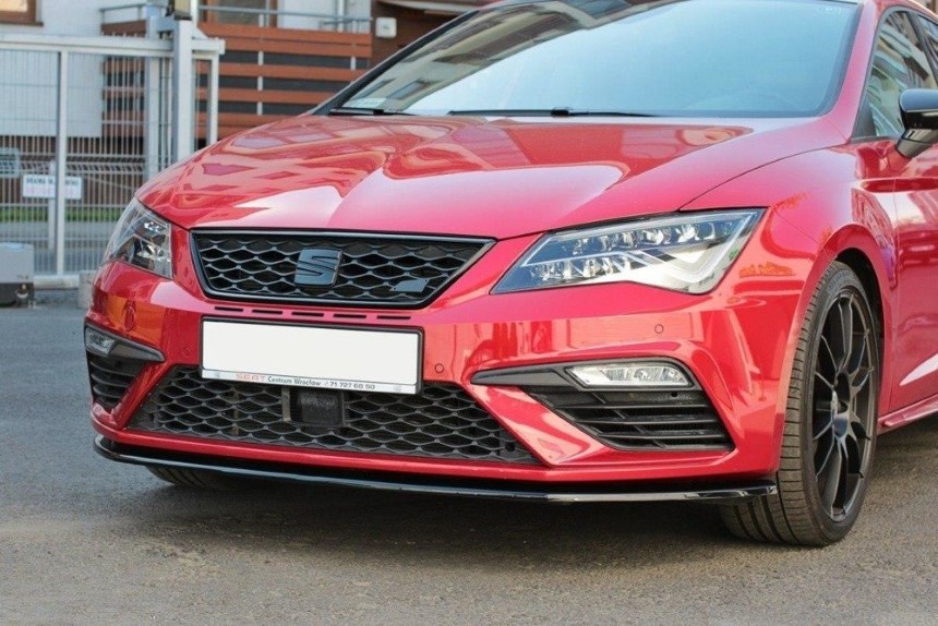 Voorspoiler Seat Leon FR 5F Maxton Design glans zwart
