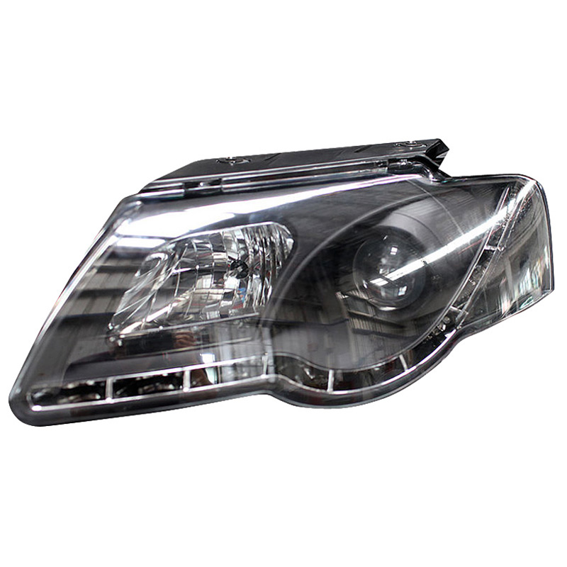 Set Koplampen incl. DRL  Volkswagen Passat 3C 2005-2010 - Zwart - incl. Stelmotor