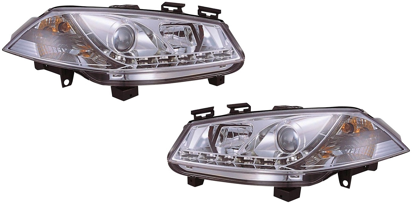 Faros Renault Megane 03-.. LED Los ojos del Diablo Dayline cromo