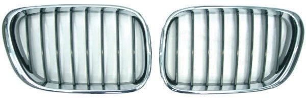 Grill rechts BMW X5 99-03 ZWART/Chroom