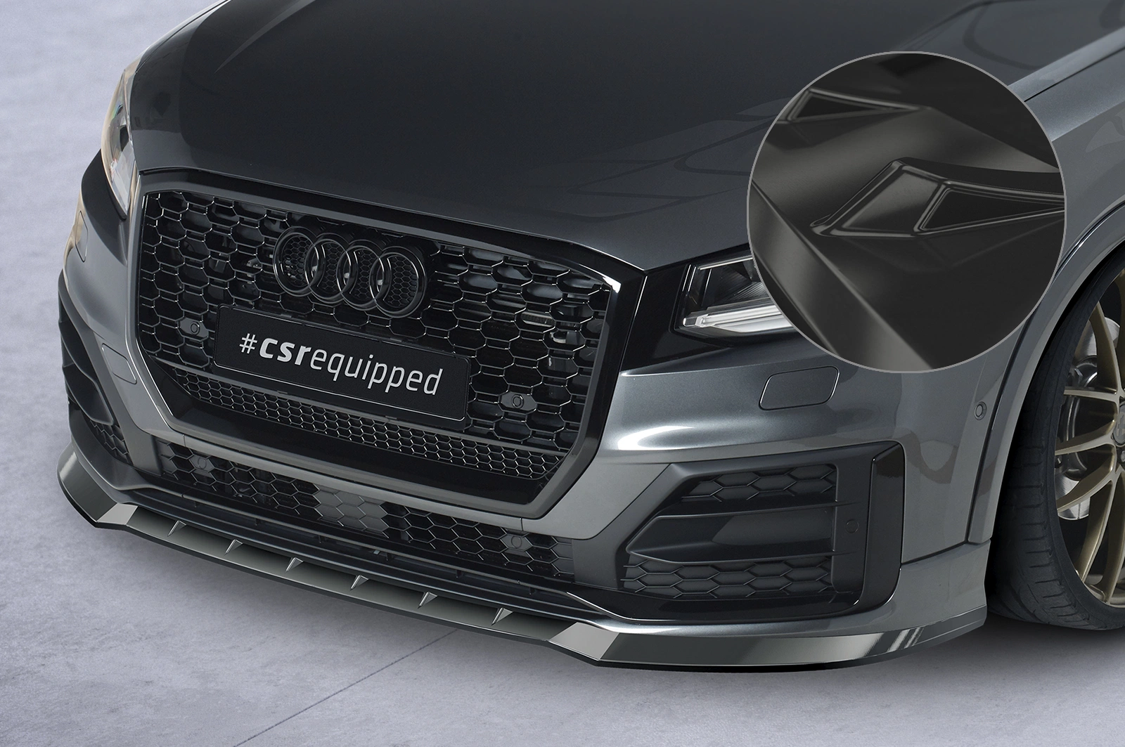 Voorspoiler Audi Q2 (Typ GA) S-Line glans zwart