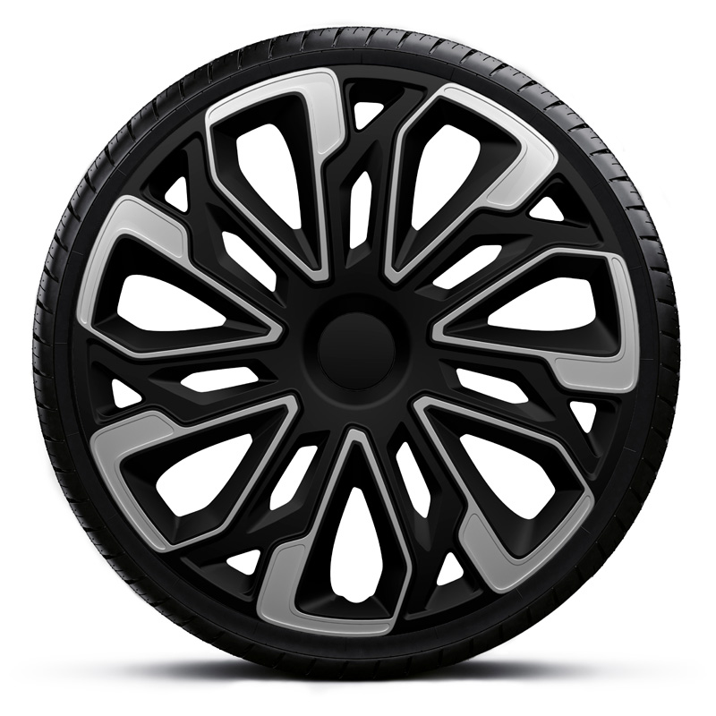 4-Delige Wieldoppenset Estoril 16-inch zilver/zwart