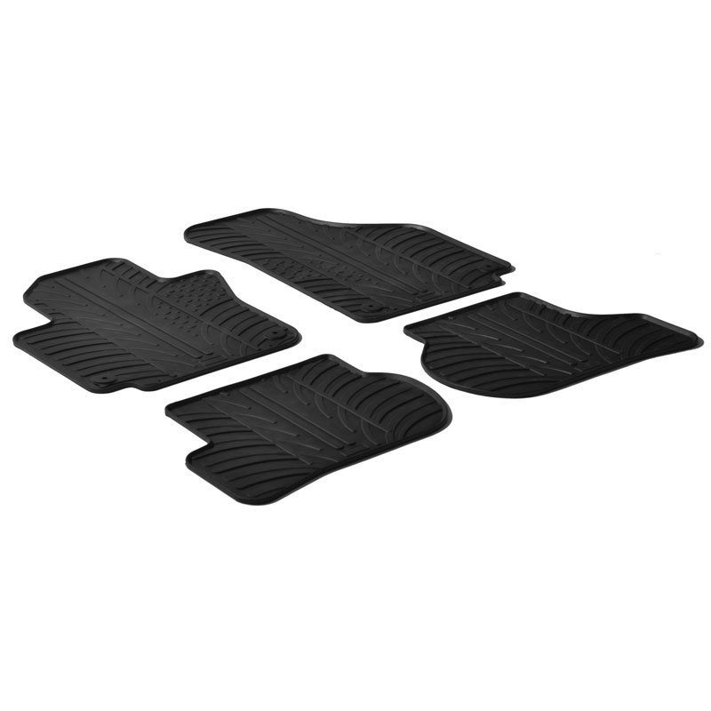 Rubbermatten  Volkswagen Golf V,VI Plus 2009- / Seat Toledo 2005-2012 (T profiel 4-delig + montageclips)