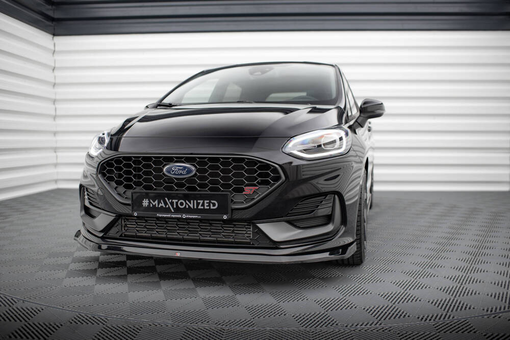 Voorspoiler V.3 Ford Fiesta ST / ST Line Mk8 FL Maxton Glans Zwart