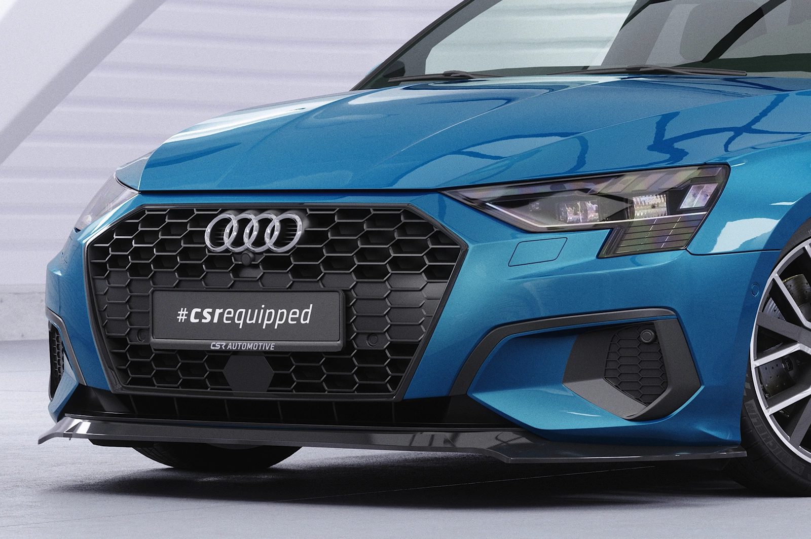 Voorspoiler Audi A3 8Y Limousine 2020- – Glans Zwart