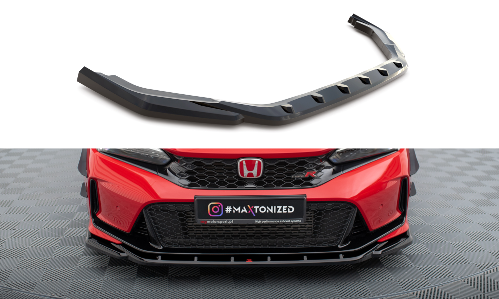 Voorspoiler V.3 Honda Civic Type-R Maxton Glans Zwart