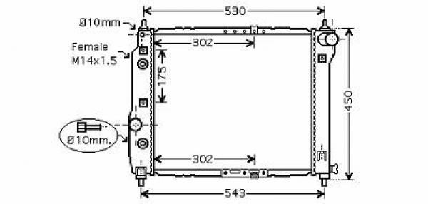 Radiator Chevrolet Kalos 03-04 477x410 1.4I-16V AUTOMAAT -AC