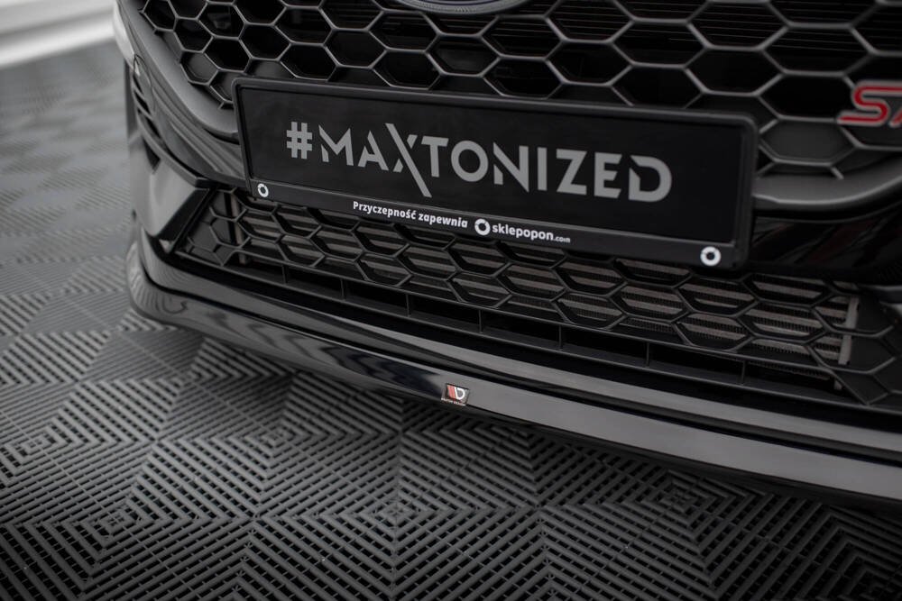 Voorspoiler V.3 Ford Fiesta ST / ST Line Mk8 FL Maxton Glans Zwart