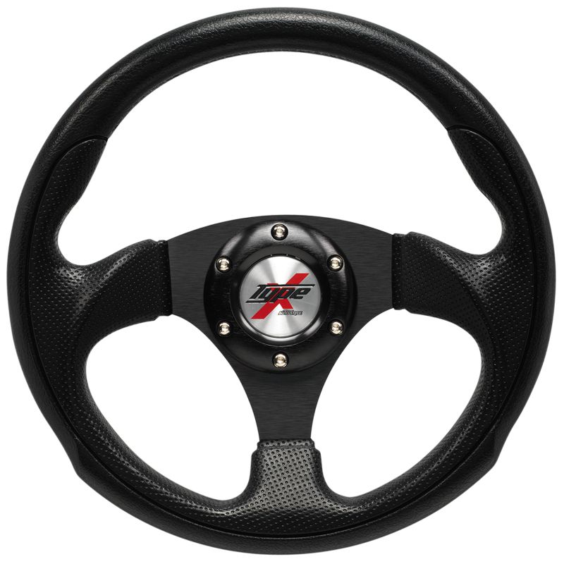 Stuur 295mm Black PU/Black spoke/ring