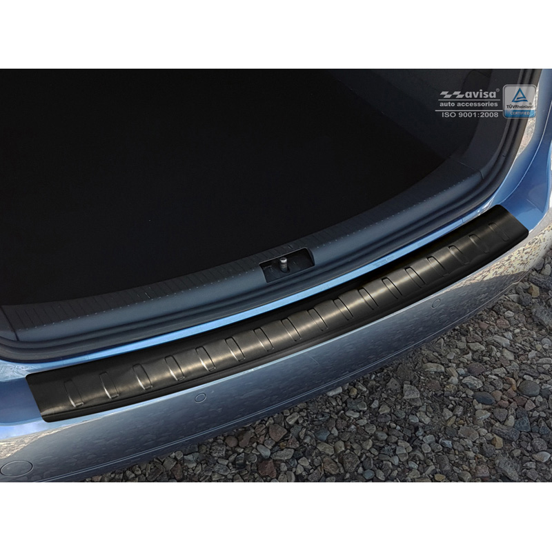 Zwart RVS Achterbumperprotector  Volkswagen Touran II 2010-2015 'Ribs'