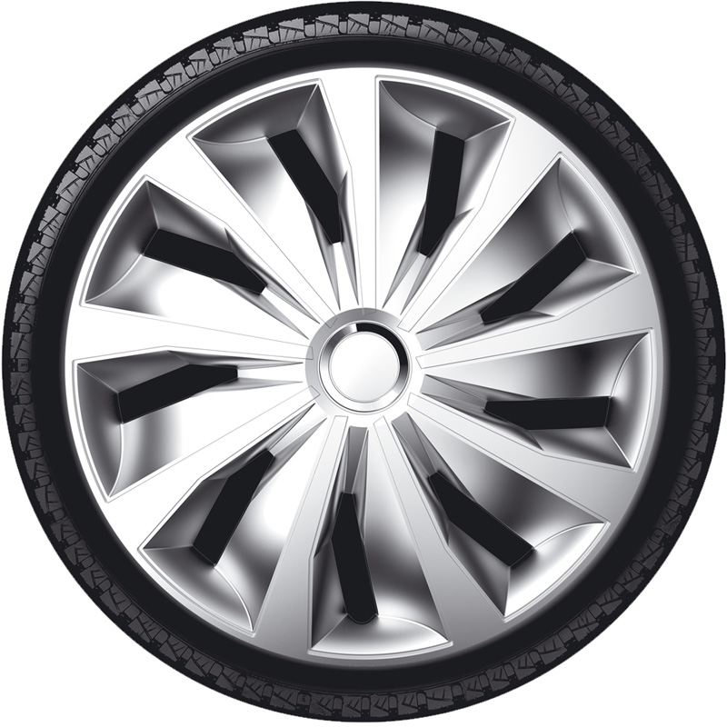 4-Delige Wieldoppenset Grip Pro 13-inch zilver