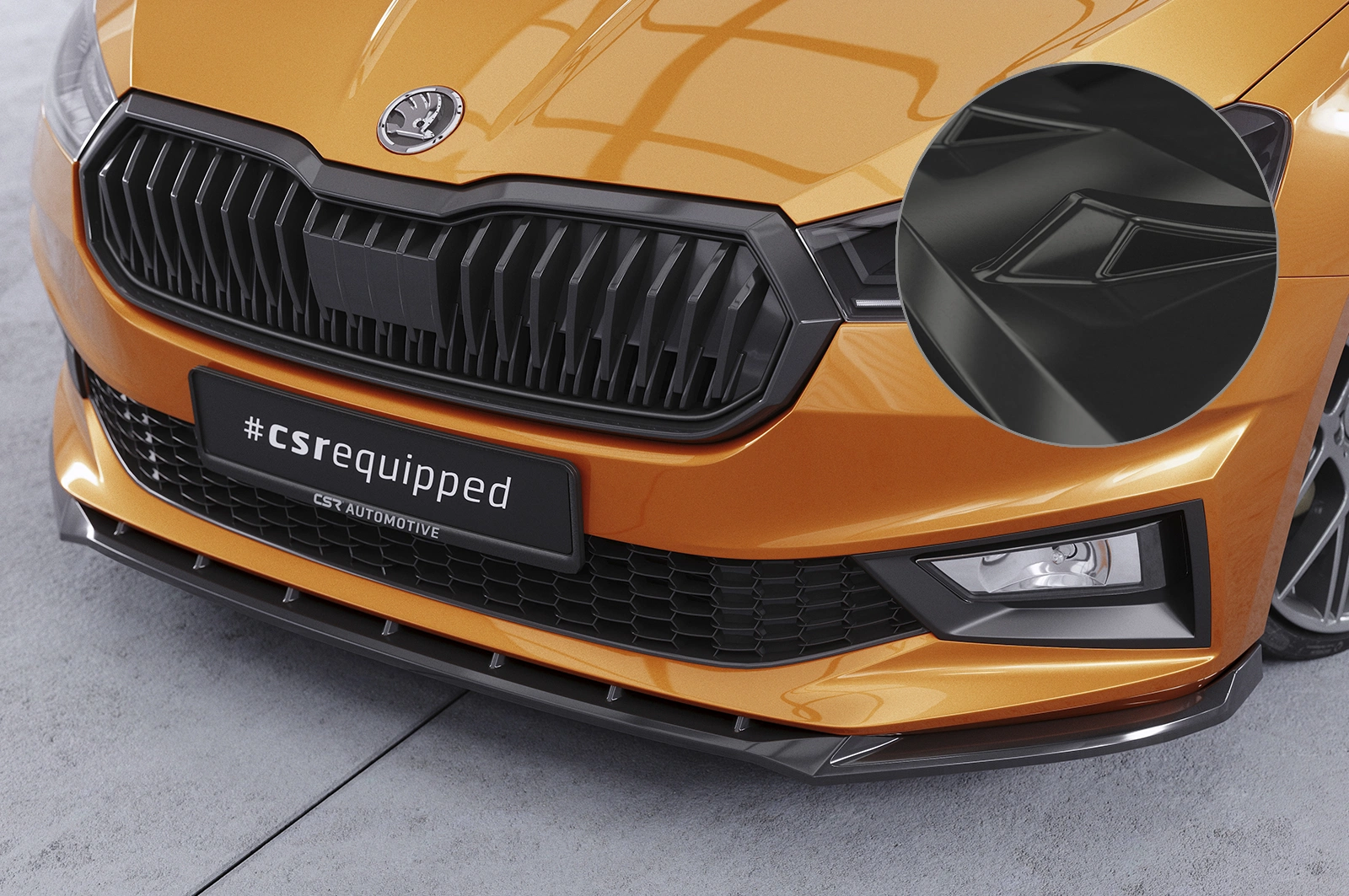 Voorspoiler Skoda Fabia 4 2021- – Glans Zwart