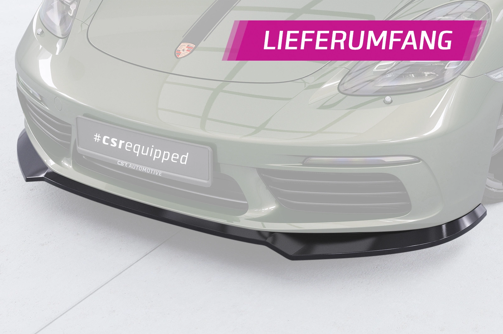 Voorspoiler Porsche 718 Boxster 982 / 718 Cayman 982 Glans Zwart – CSR