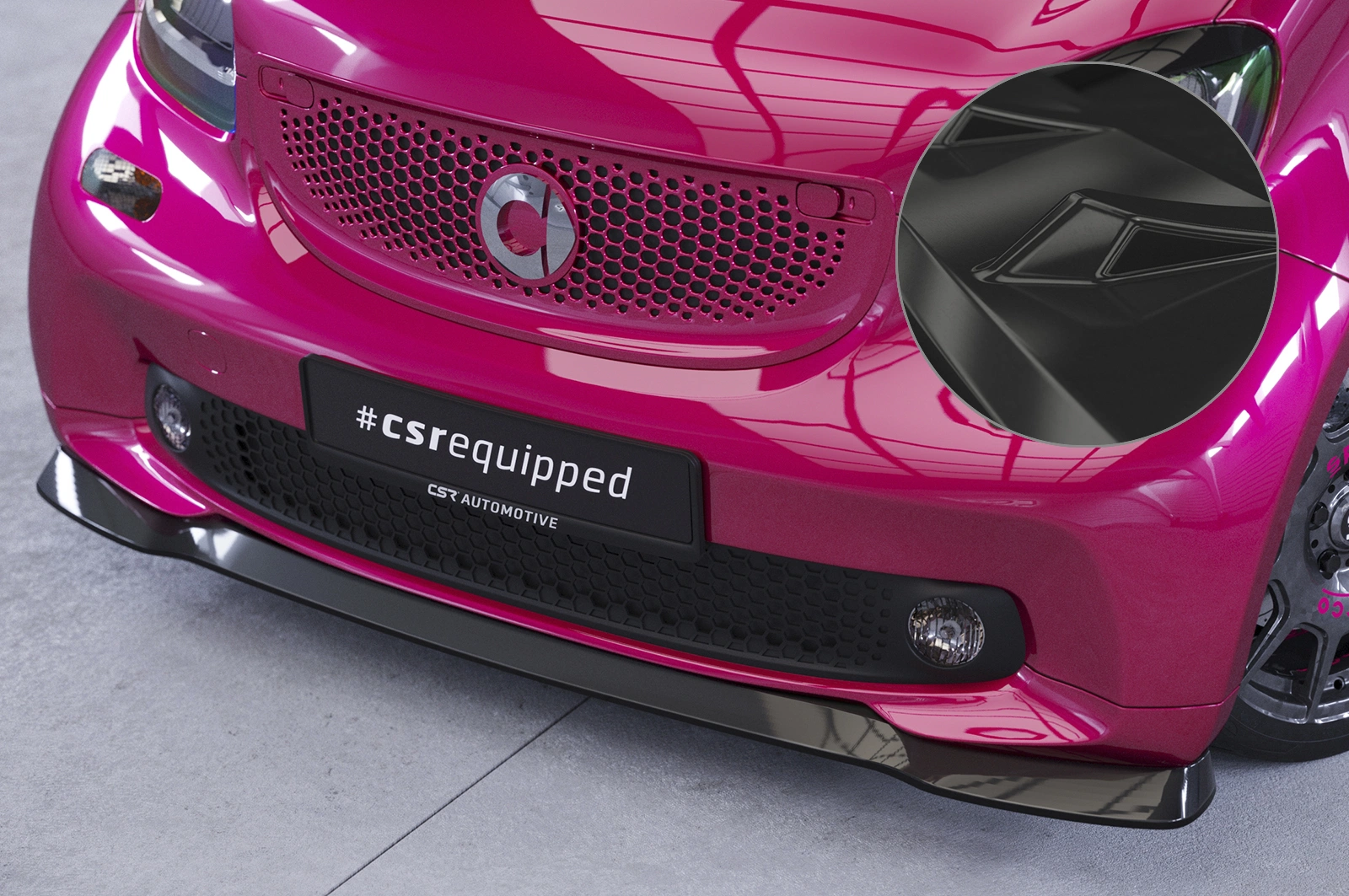 Voorspoiler Smart Fortwo 453 Glans Zwart (2014-) van CSR Automotive