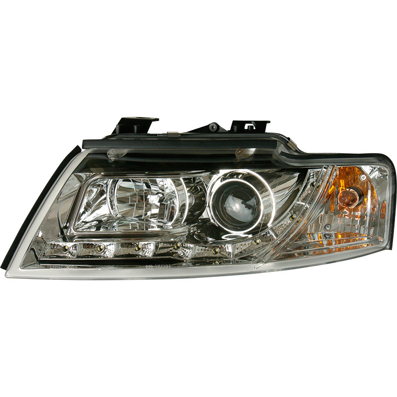 Set Koplampen in DRL-Look  Audi A4 B6 Cabrio 2002- - Chroom
