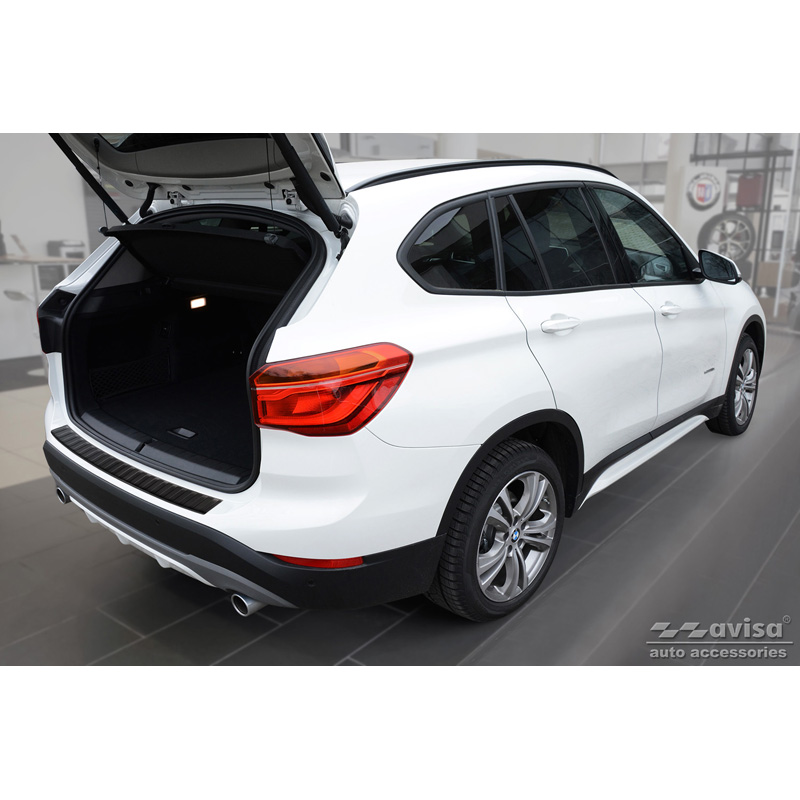 Matzwart RVS Achterbumperprotector  BMW X1 (F48) 2015-2022 'Ribs'