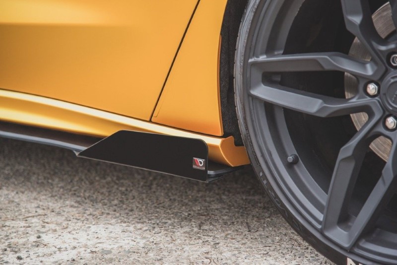 Duurzame Zijskirts Diffusers + Kleppen Ford Focus ST / ST-Line Mk4 (Racing) Glanzend Zwart