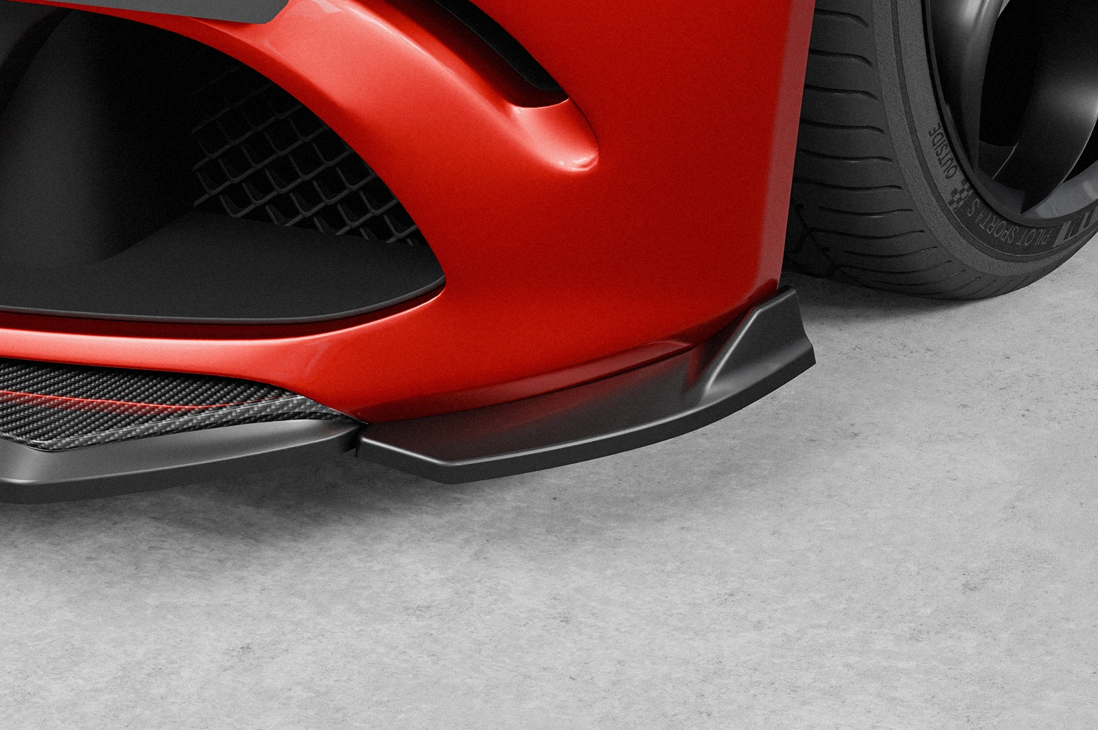 Voorspoiler Alfa Romeo Giulia Quadrifoglio glans zwart