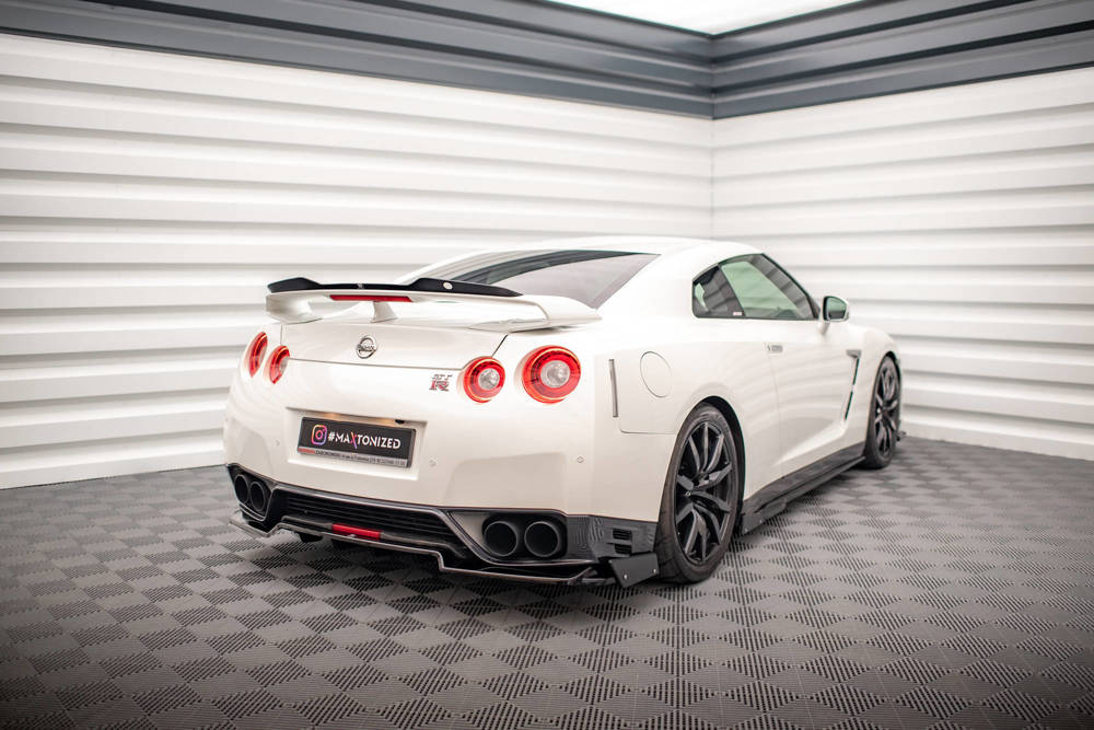 Diffuser met Canards Nissan GTR R35 11-16 Maxton Glans Zwart