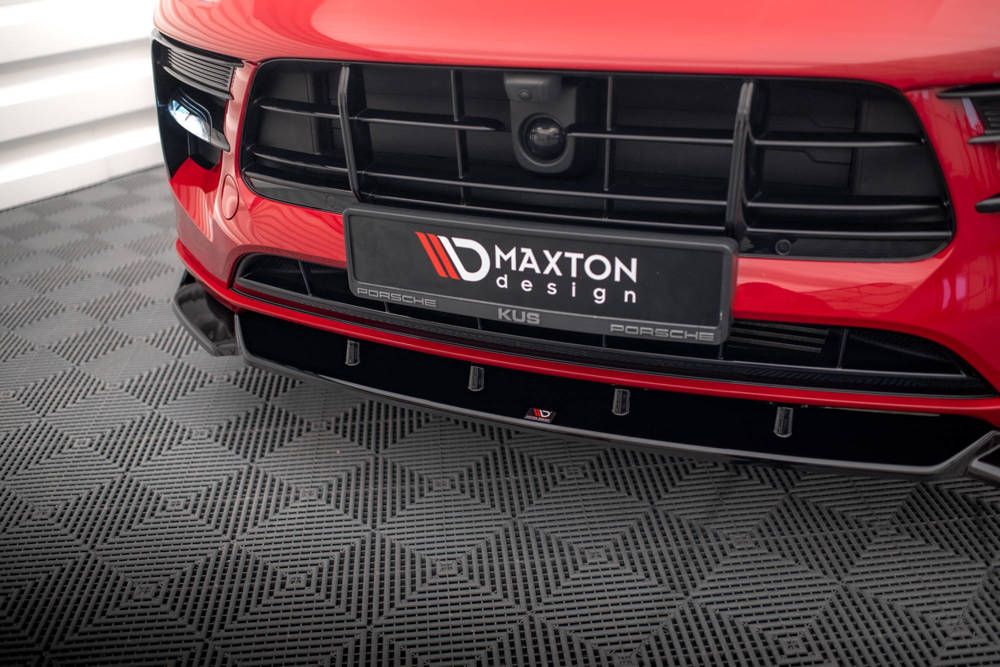 Voorspoiler Porsche Macan GTS / Sport Design Mk1 Facelift Maxton Glans Zwart