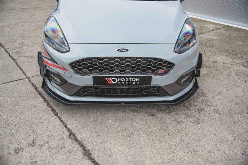 Voorspoiler Ford Fiesta Mk8 ST / ST-Line Racing Glanzend Zwart + Kleppen