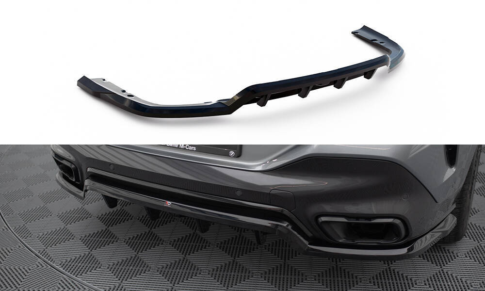 Diffuser V.1 BMW X6 M-pakket G06 FL Maxton Glans Zwart