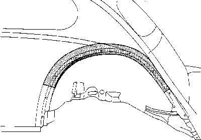 bevestigingsrand, achterscherm, rechts VW Kever