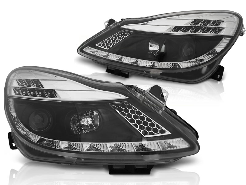 Faros Opel Corsa D 9/06- negro + Luz de marcha diurna