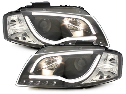 Headlights Audi A4 8E A3 8P 03-08 Tube Light LED chome