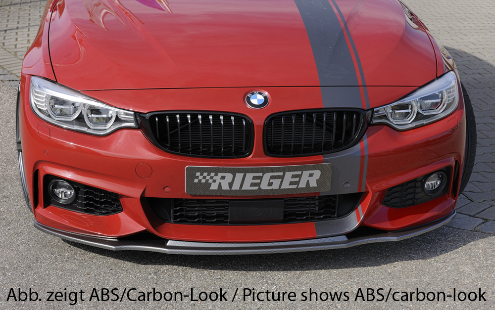 Voorspoiler lip BMW 4 serie F32/F33/F36 M pakket zwart glanzend