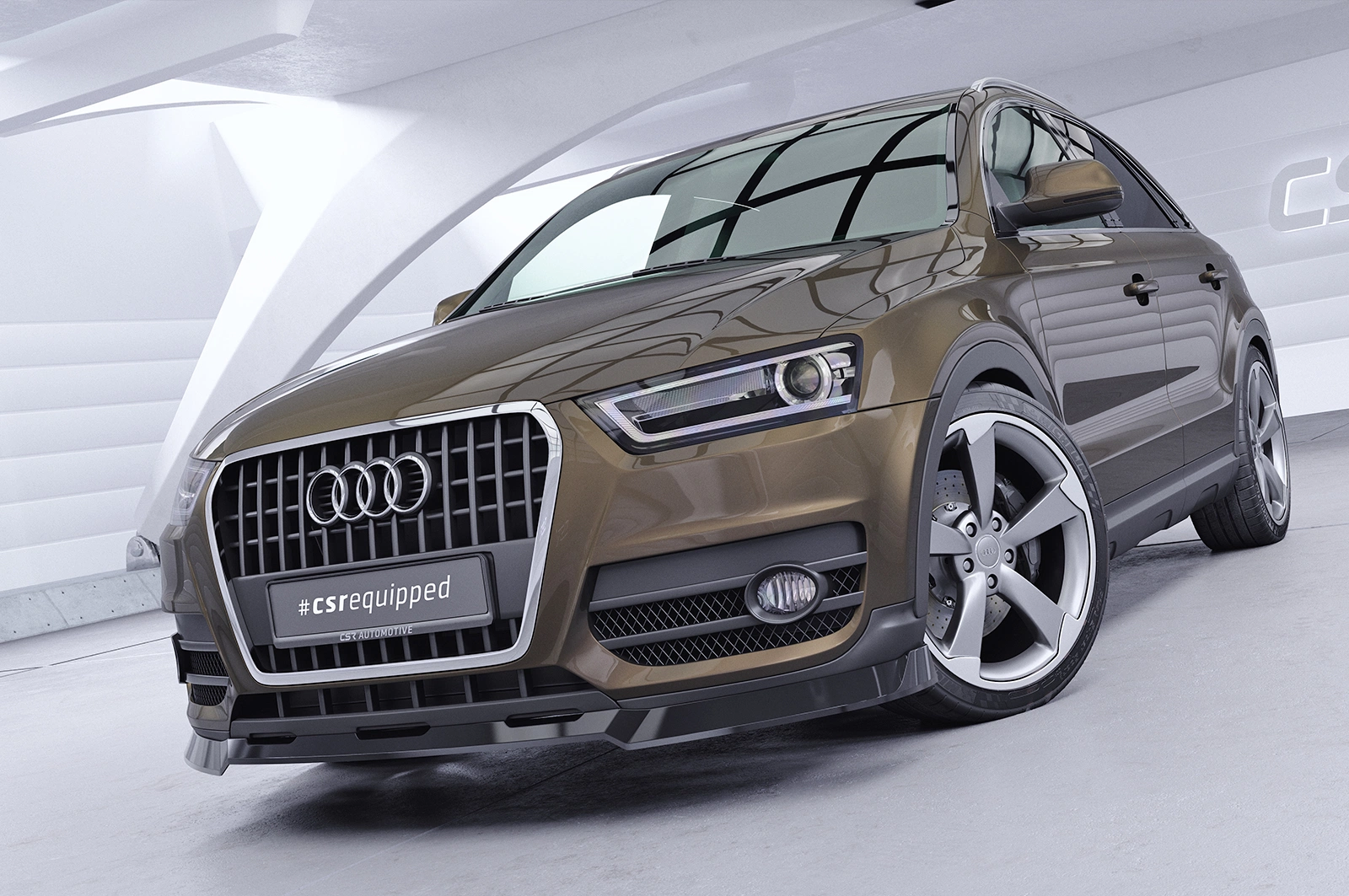 Voorspoiler Audi Q3 (8U) Glans Zwart