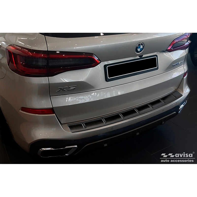Zwart RVS Achterbumperprotector  BMW X5 (G05) M-Sport 2018- 'STRONG EDITION'