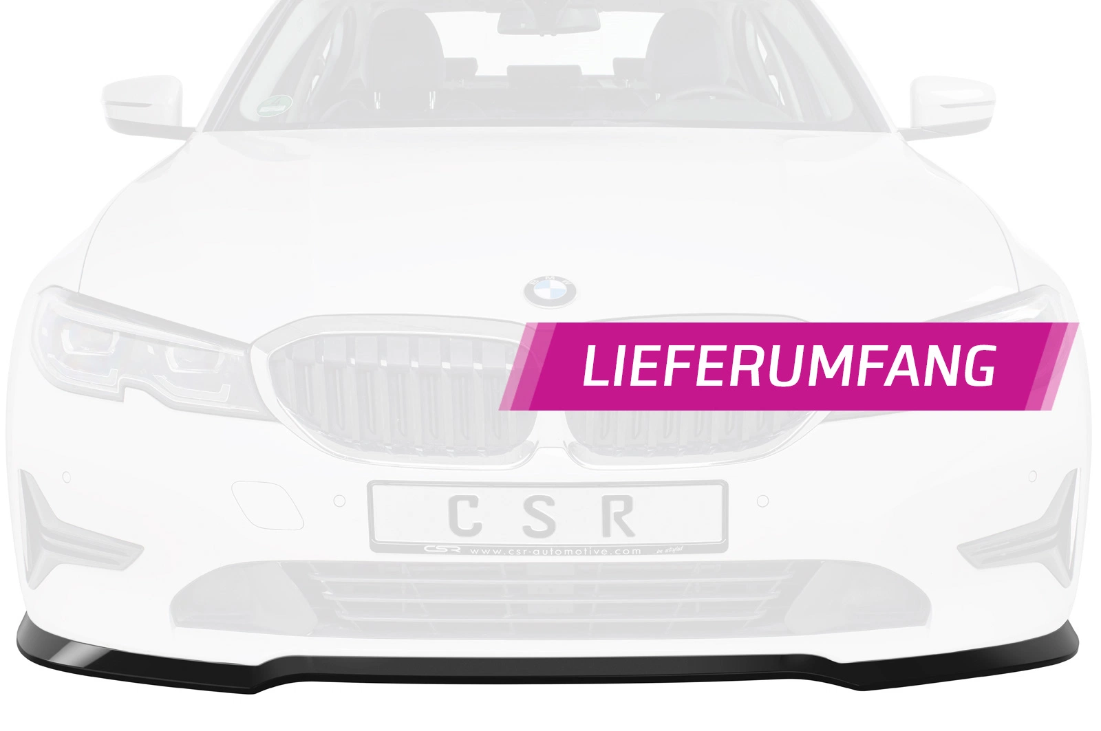 Voorspoiler BMW 3‑Serie G20 Limousine / G21 Touring glans zwart 2019–2022