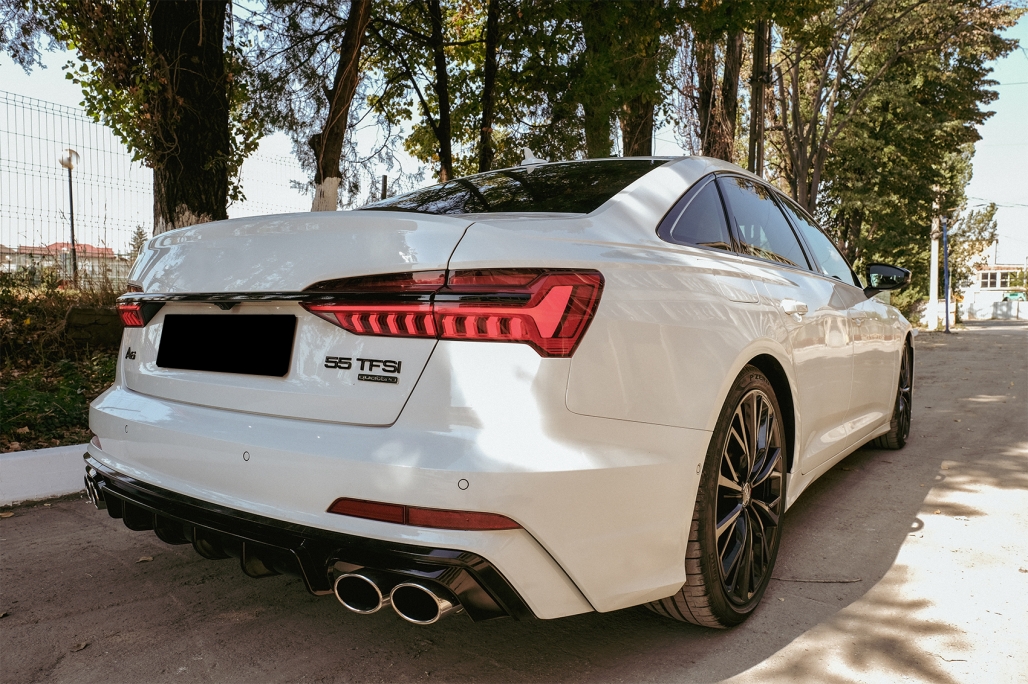 Diffusor Audi A6 S-Line C8 Zwart incl. sierstukken Zwart