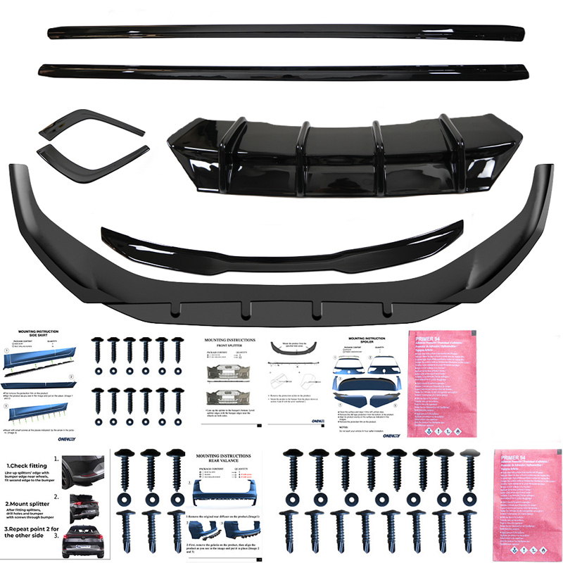Oneway Complete bodykit  Audi A4 (B9) Sedan Facelift 2019-2024 excl. S4/S-Line - Glanzend zwart