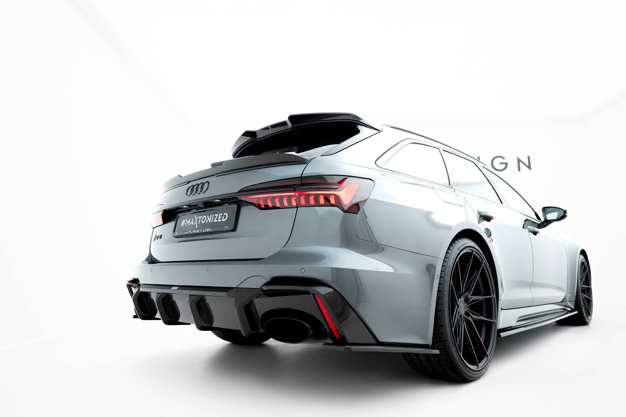 Carbon Fiber Spoiler Audi RS6 C8 Maxton Glanzend zwart