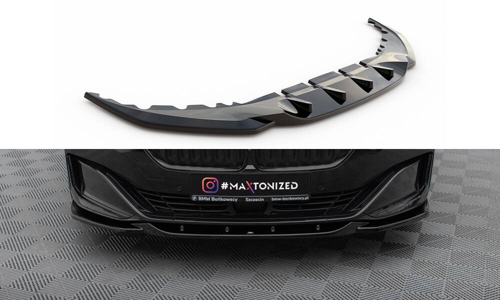 Voorspoiler V.2 BMW 7-Serie G11 FL Maxton Glans Zwart
