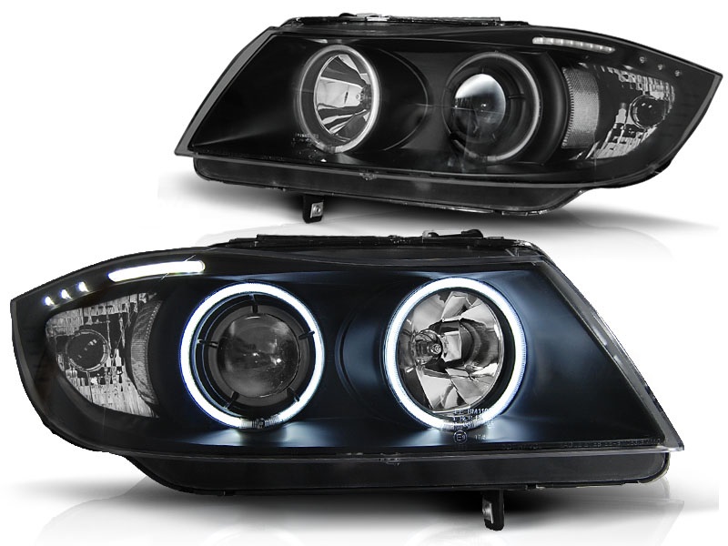 Faros BMW 3 serie E90 Angel Eyes negro
