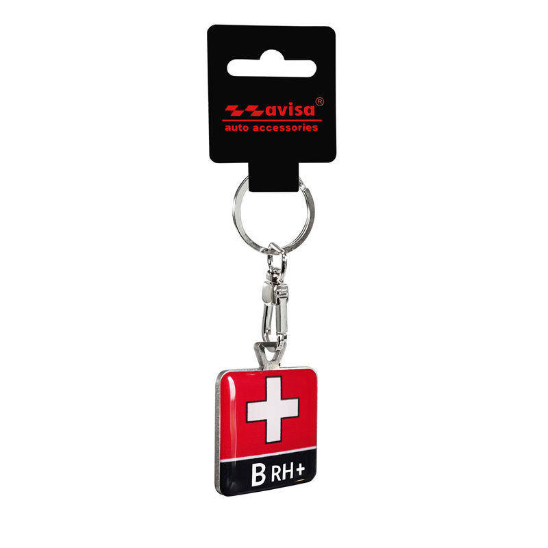 RVS sleutelhanger - 'Blood Type' B RH+