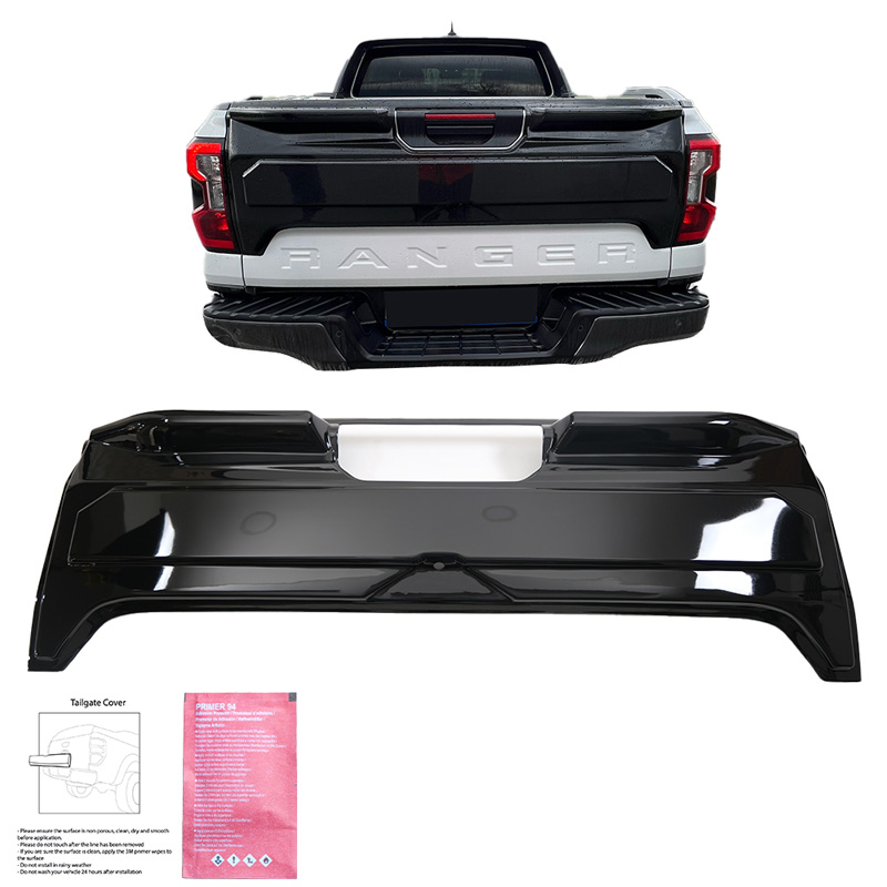 Achterklepcover  Ford Ranger T9 2022- - Glanzend zwart