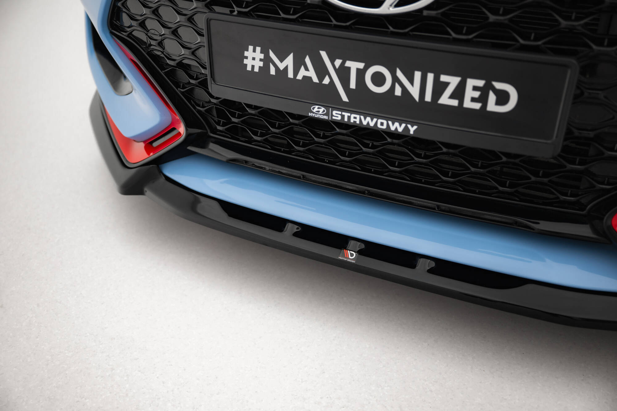 Street Pro Voorspoiler V.2 Hyundai Veloster N MK2 Maxton Glanzend zwart